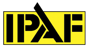 IPAF logo indicating professional standards in powered access equipment